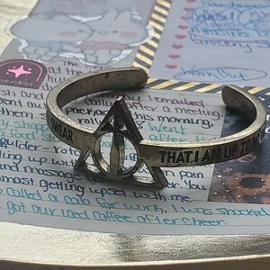 Harry Potter Deathly Hallows "Solemnly Swear" Brass Cuff Bracelet